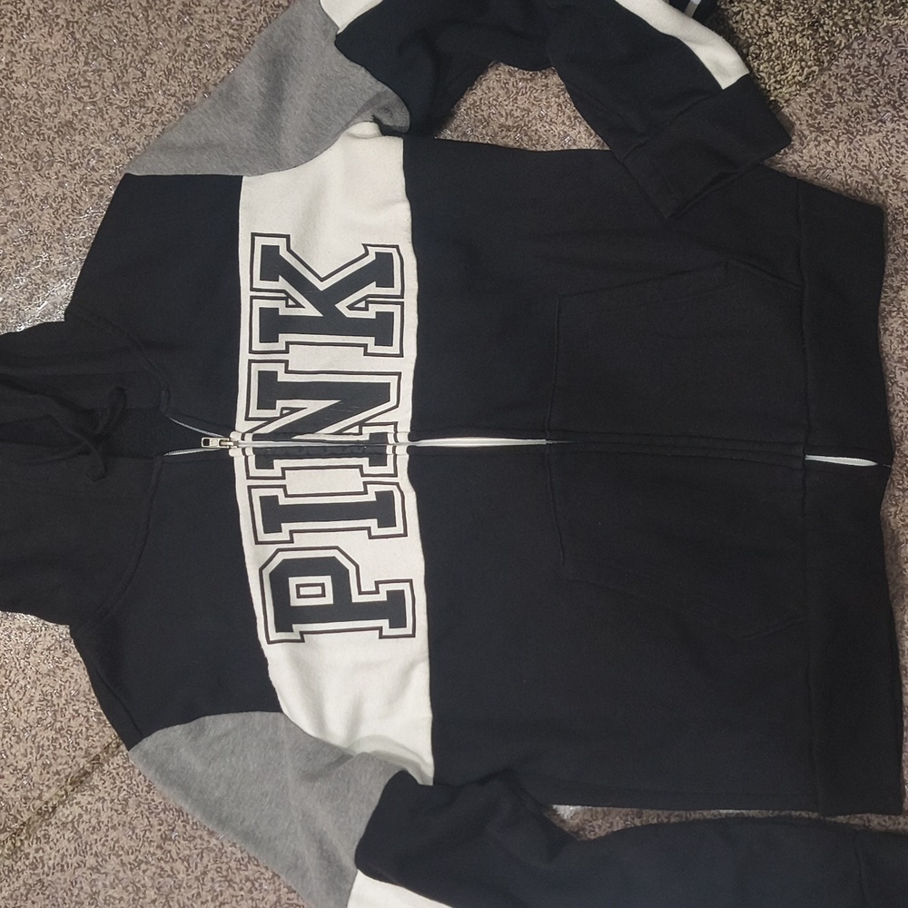 PINK Victoria's Secret Black and White Jacket
